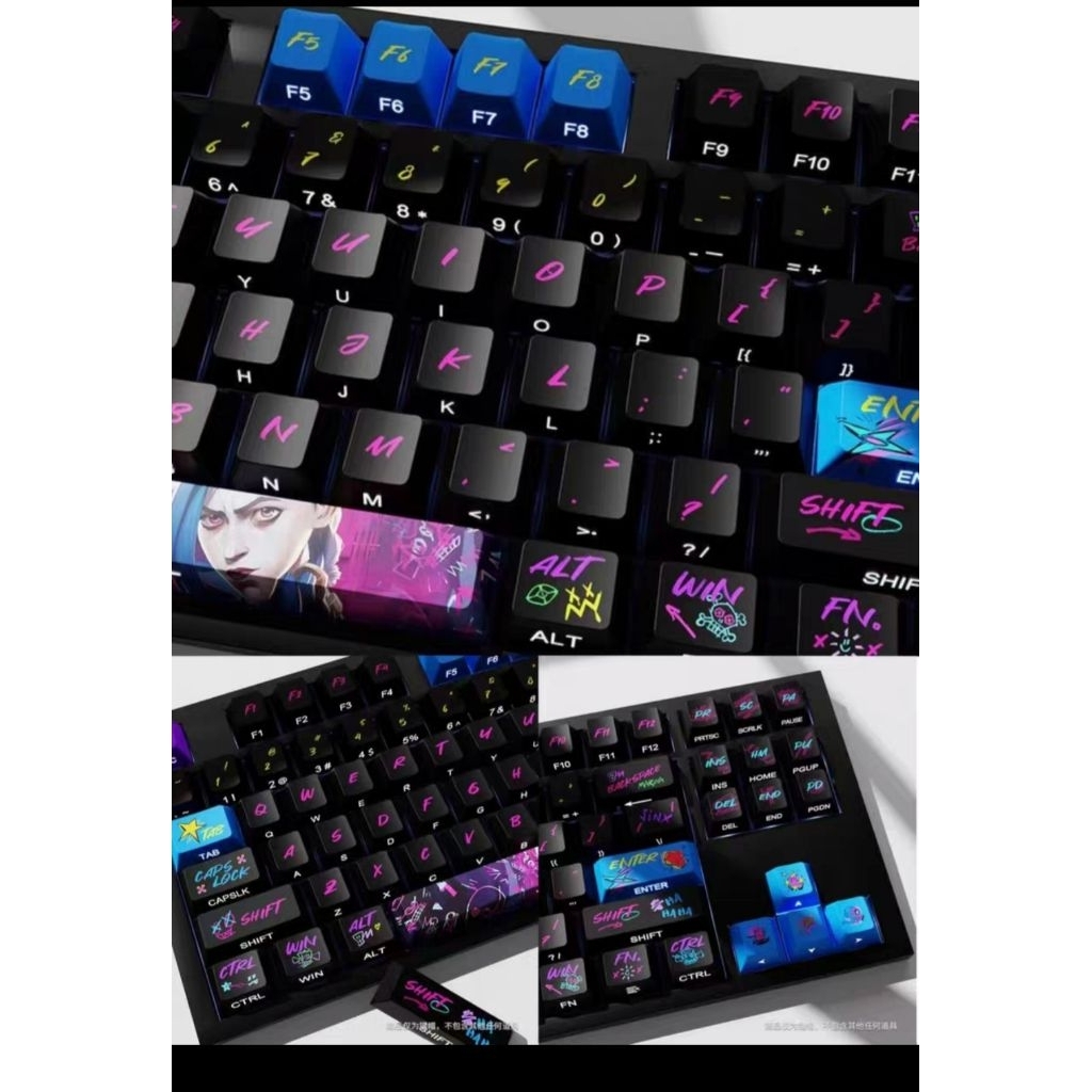 Keycap LOL Jinx phong cách Gravity sắc màu siêu ngầu cho bàn phím | BigBuy360 - bigbuy360.vn