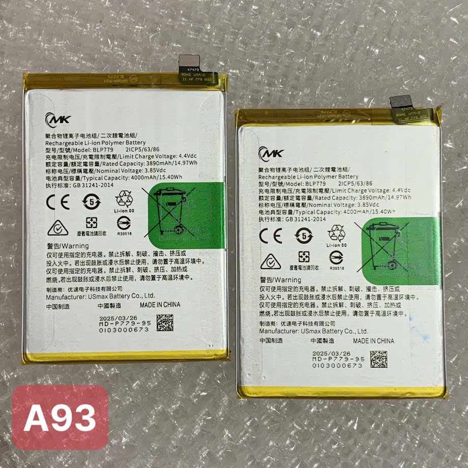 Pin BLP779 / Oppo A93 zin new 100% dung lượng 4000mAh