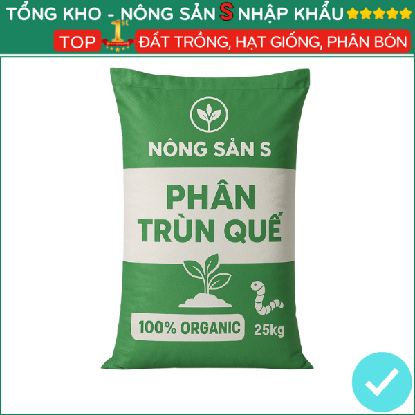 Phân trùn quế hữu cơ giàu chất dinh dưỡng bổ sung vi sinh giúp cây cảnh rau củ quả phát triển