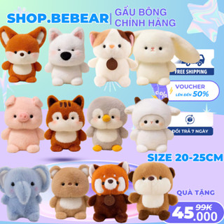  Gấu bông mini các loại động vật heo gà cún chim cánh cụt voi cáo chồn gấu trúc thỏ cừu... size 20-25cm 