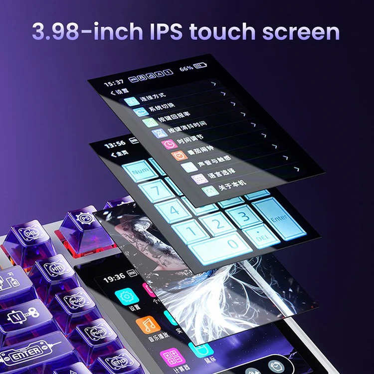 Aula L99 bàn phím cơ tích hợp màn hình IPS cảm ứng độc đáo kết nối 3 chế độ | BigBuy360 - bigbuy360.vn