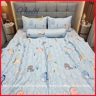 🕎ẢNH THẬT🕎 Bộ Ga Gối Tencel Than Hoạt Tính Thoáng Mát Mềm Mại, Chăn Chần Bông Cao Cấp_Nemtot Bedding