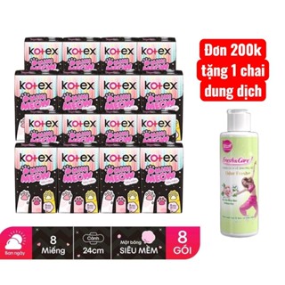  Bộ 16 gói băng vệ sinh Kotex Mini meow siêu mềm 8 miếng gói 24cm 