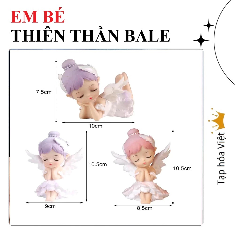 BÉ THIÊN THẦN trang trí bánh sinh nhật, em bé múa bale nhựa trang trí