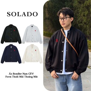 Áo Khoác Bomber SOLADO Unisex Nỉ 2 Da Cao Cấp, Dày Dặn BOMBER02