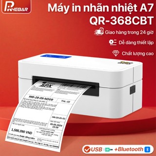 Máy In Nhiệt 368CBT - In Khổ A7 Hỗ Trợ Bluetooth & USB, In Vận Đơn Shopee Tiki Giao Hàng Nhanh