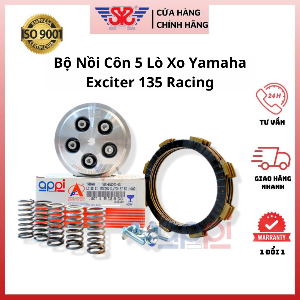 Bộ đế nồi côn EX135-2011 | Bộ khay nhôm nồi ampida LC135 II-2011 5 lò xo chính hãng APPi 50C