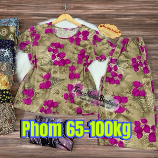 Đồ bộ trung niên thun aty cho mẹ, đồ bộ mặc nhà quần lửng ống rộng 65-100kg - TG23