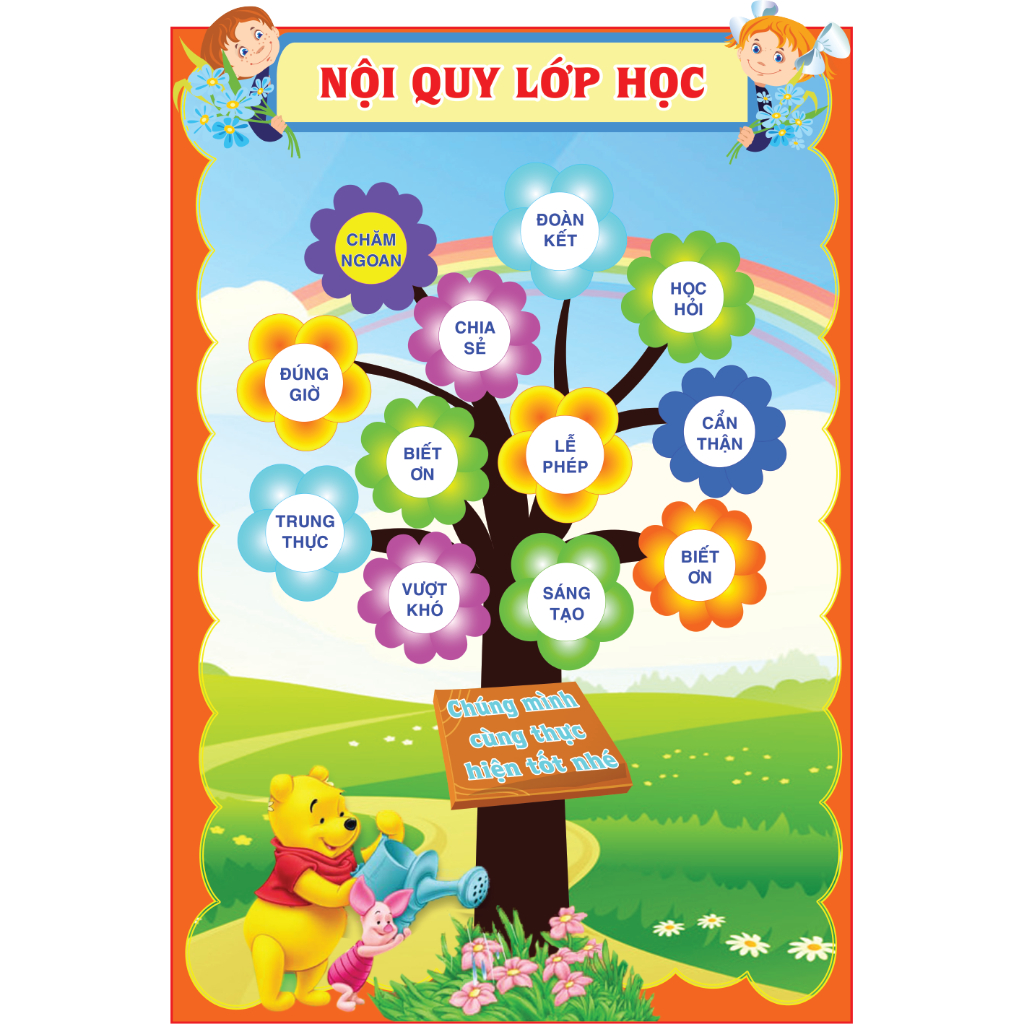 BẢNG BIỂU TRANG TRÍ LỚP HỌC - CHẤT LIỆU BẠT HIFLEX - FREE THIẾT KẾ