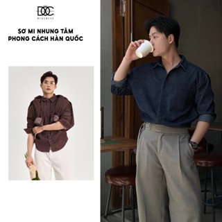 Áo sơ mi nhung tăm nam Độc menswear vải mềm mại, phong cách hàn quốc - SM609