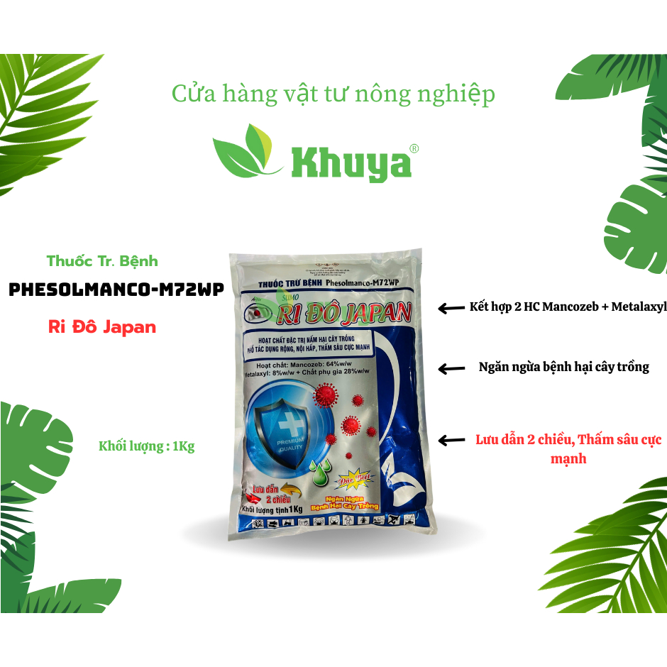 Thuốc trừ bệnh Sumo Rido Japan 1kg Mancozeb và Metalaxyl Diệt Nấm Bệnh