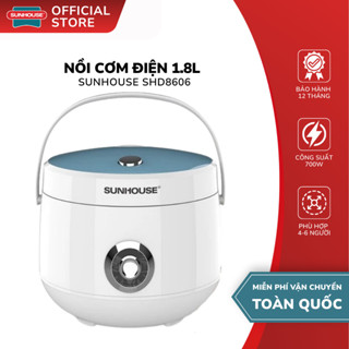 Nồi Cơm Điện Sunhouse SHD8606 - Dung Tích 1.8L , Công Suất 700W ,  Bảo Hành Chính Hãng 12 Tháng