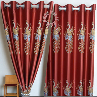  Rèm che nắng phòng khách,cửa sổ sang trọng lịch sự họa tiết hình con công tinh tế,rèm treo cửa Ngọc Thư 