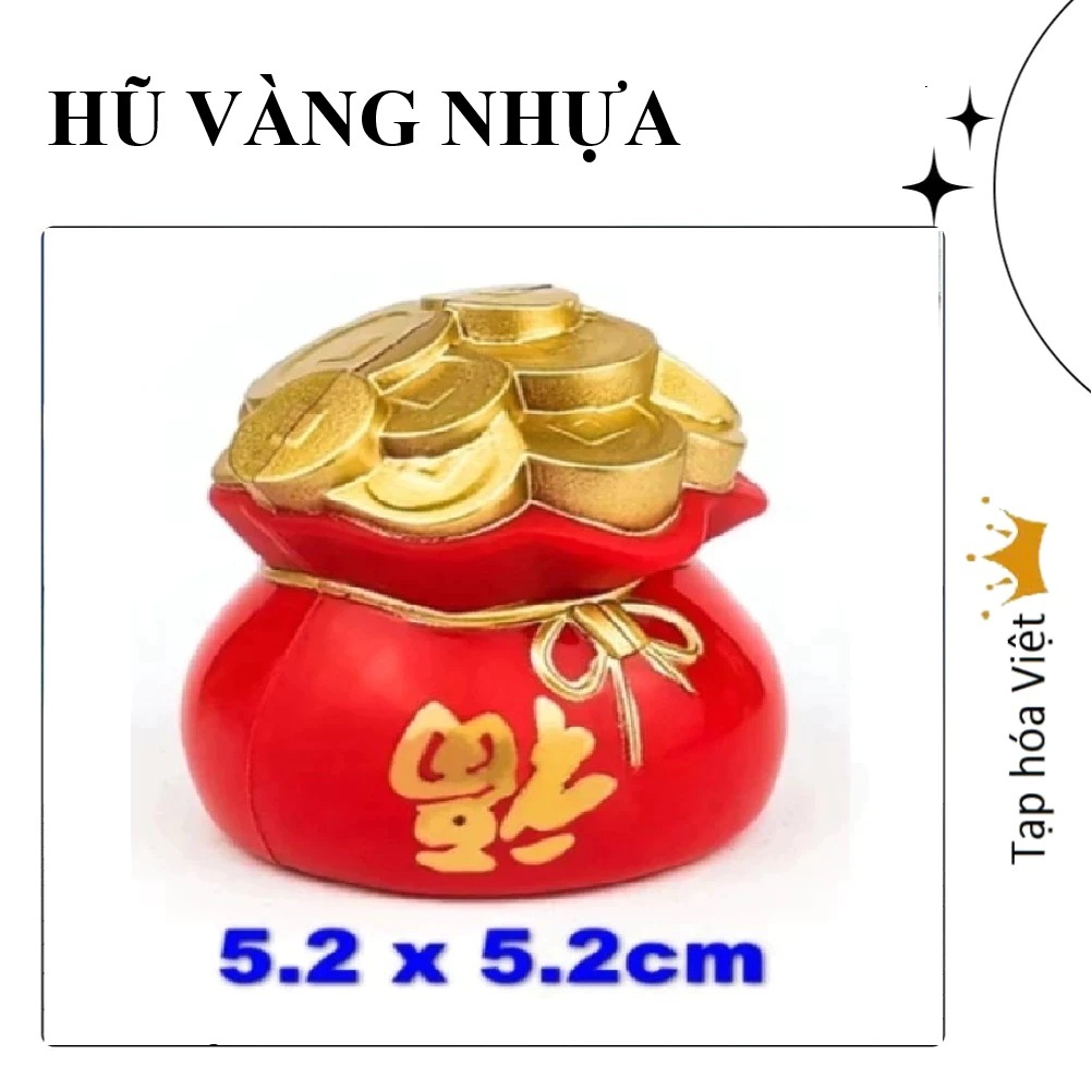 HŨ VÀNG MINI trang trí tháp oản, nhũ vàng nhựa trang trí tháp nước, hũ vàng nhựa trang trí bánh