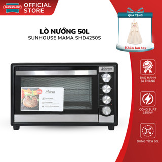 Lò Nướng 50L Sunhouse Mama SHD4250S - Công Suất 1850W, Thanh Nướng Kép, Cửa Kính 2 Lớp