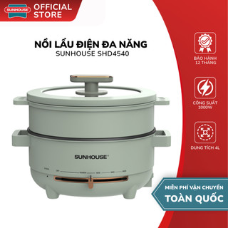 Nồi Lẩu Điện Đa Năng 4L Sunhouse SHD4540 - Bảo Hành 12 Tháng, Kèm Xửng Hấp 2in1, Lòng Nồi Inox 304