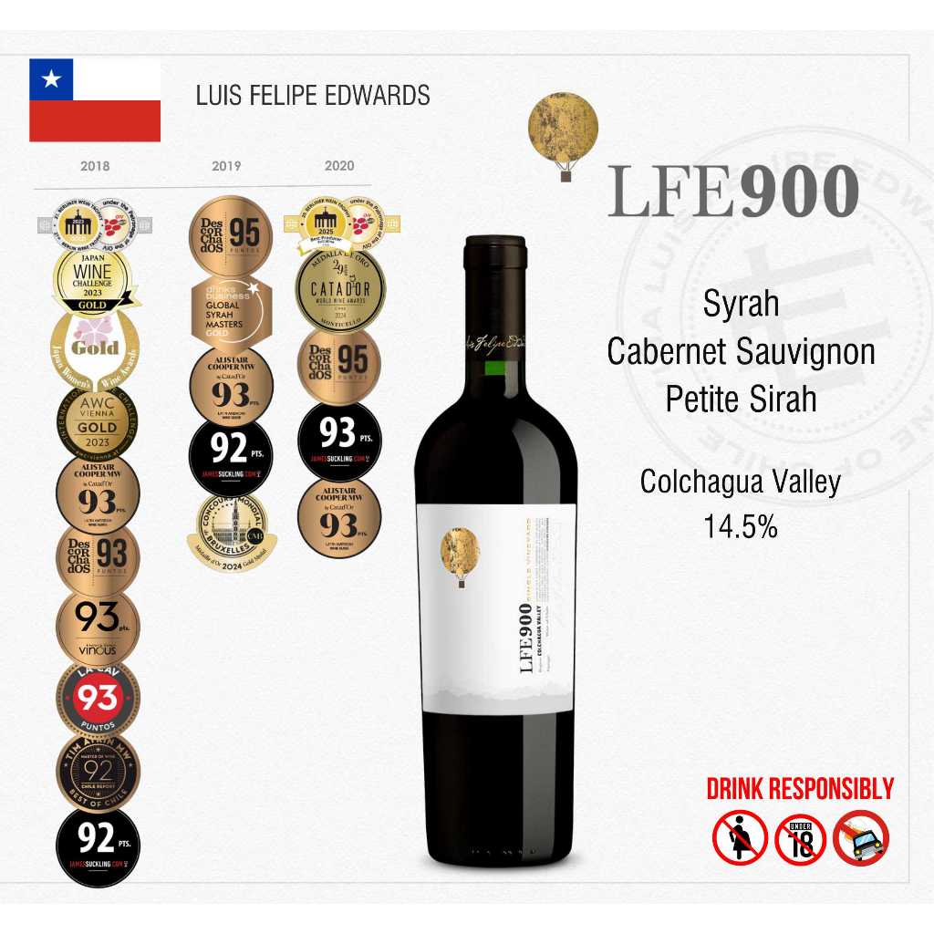 Rượu Vang Đỏ Chile Luis Felipe Edwards LFE900 Single Vineyard