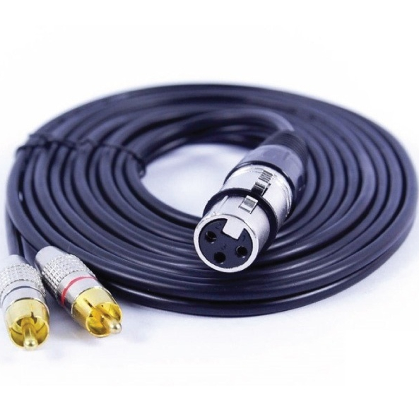 Dây Canon Cái ra 2 Đầu AV (RCA bông sen) cao cấp dài 1.5m/3m/5m dùng từ vang ra sub điện