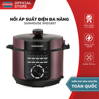 Nồi Áp Suất Điện Đa Năng 6L Sunhouse SHD1657 - Bảo Hành 12 Tháng, Công Suất 1000W, Xả Áp Tự Động