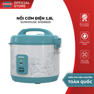 Nồi Cơm Điện 1.8L Sunhouse SHD8605 - Công Suất 700W, Lòng Nồi Chống Dính, Bảo Hành 12 Tháng