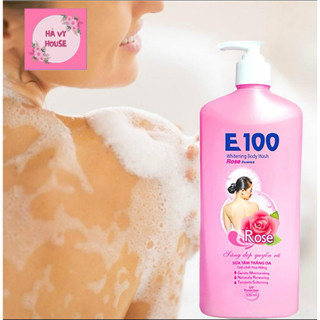 Sữa Tắm dưỡng Trắng Da E100 Hoa Hồng : 520g Hồng - Chính Hãng