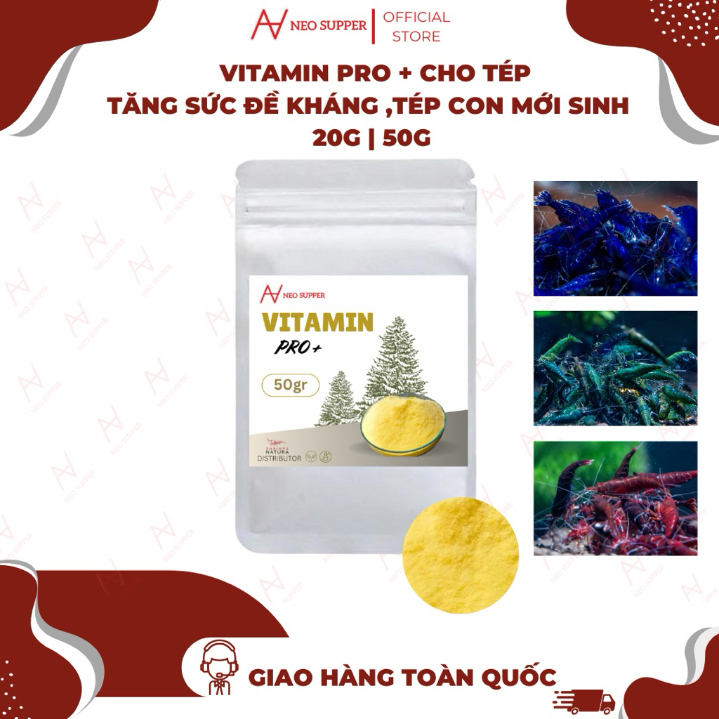 Vitamin Tép Cảnh, Vitamin Pro+ Cao Cấp Cho Tép Màu, Tép Lạnh, Tép Sula| Neosupper Aqua