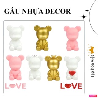 GẤU ĐỘI VƯƠNG MIỆN trang trí bánh kem sinh nhật, gấu nhựa trang trí