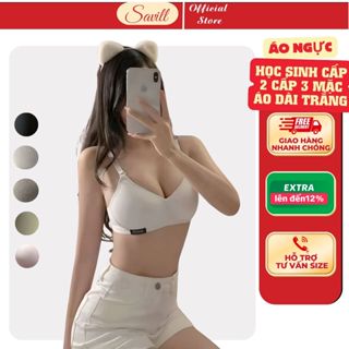 Áo ngực học sinh mặc áo dài trắng cotton mút mỏng, Áo lót học sinh cấp 2, 3 không gọng SAVILL A554