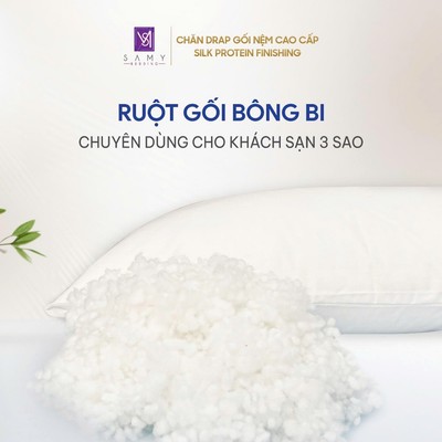 Ruột Gối Bông Bi SAMY BEDDING Thông Thoáng Nâng Đỡ Êm Ái Dùng Cho Khách Sạn 3 Sao