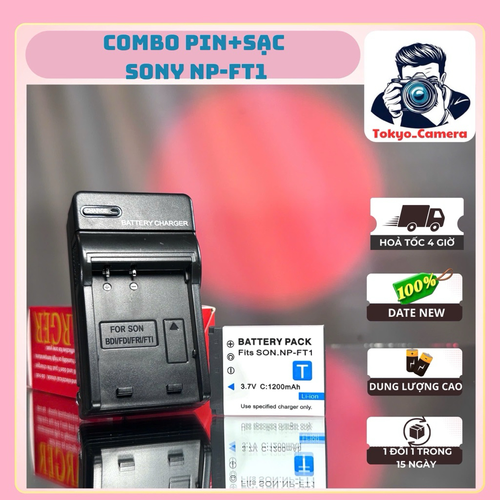 Bộ Sạc Pin Sony NP-FT1 ( Combo thay thế )dùng cho Sony Cyber-shot DSC-L1, Cyber-shot DSC-T1 ,Cyber-s