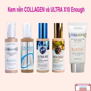 Kem Nền COLLAGEN Moisture Enough và ULTRA X10 Cover Up 100ml - Che Phủ Tự Nhiên, Kiềm Dầu Tốt
