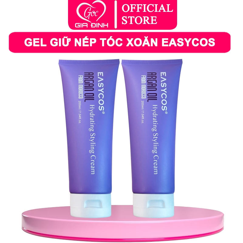Gel giữ nếp tóc xoăn EASYCOS 200ML bảo vệ tóc giữ nếp tóc xoăn hippie xù mì xoăn bung xoăn lơi