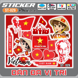  Sét logo Stiker Tem Là Cờ Việt Nam  Dán Đa Vị Trí Xe Máy  Xe Điện  Nón Độ Bền Tốt Không Phai màu 
