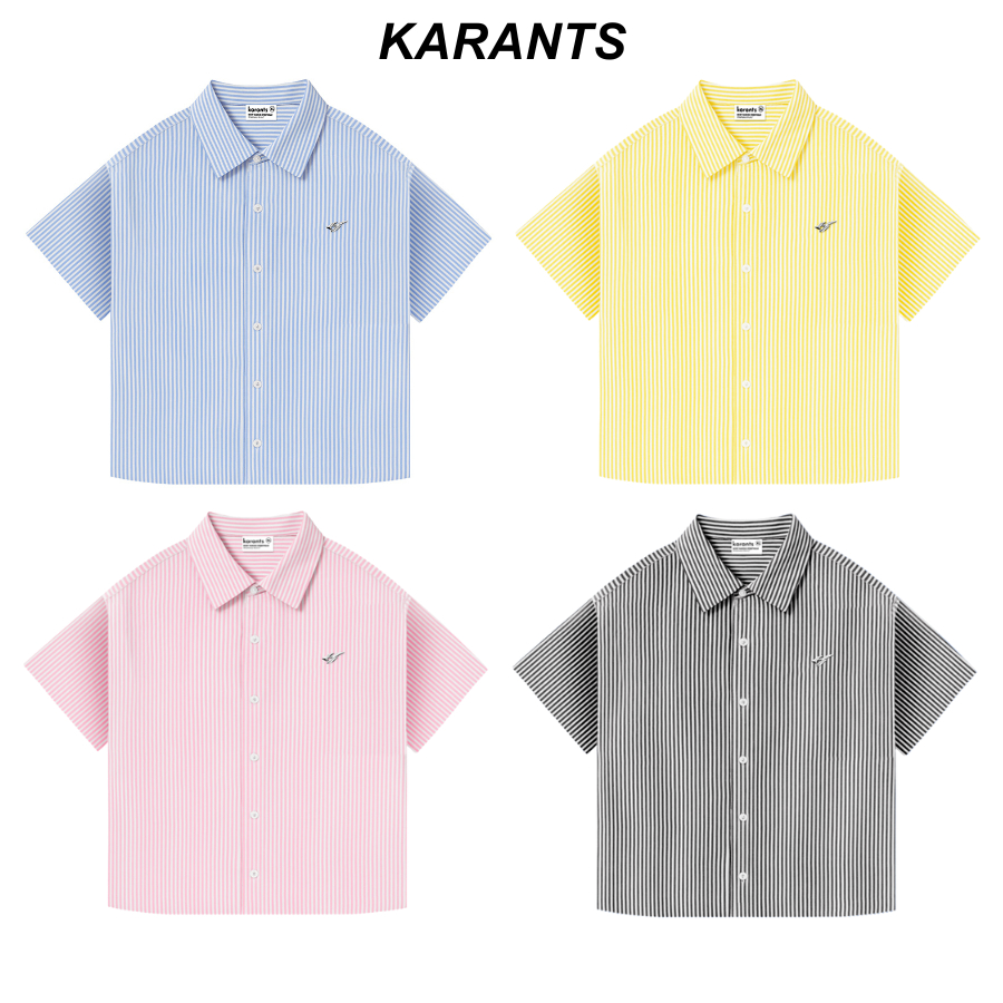  Áo Sơ Mi Trơn Logo KimLoại Karants Form Boxy Vải Oxford Premium Nam Nữ Unisex Menswear Hot Trend 2025 - KR264 