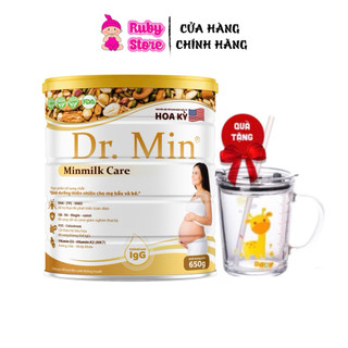  Sữa hạt bầu Dr.Min lon 650g thơm ngon nhiều dinh dưỡng cho mẹ thai kì khỏe mạnh 