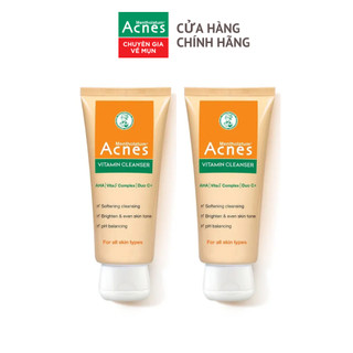   VB  Combo 2 x Sữa rửa mặt vitamin làm sáng da mờ sẹo thâm dạng kem Acnes Vitamin Cleanser 100g 