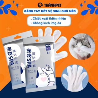 Găng Tay Ướt Vệ Sinh Cho Chó Mèo Đa Vị Trí, Bao Tay Ướt Massage, Tắm Khô Toàn Thân Thú Cưng —TICIPET