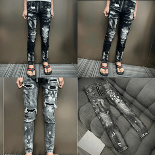  Quần jean nam ĐÊ Q vá da boy phố chất vải bò dày dặn from chuẩn mẫu mới nhất hót trend_HURISMAN 