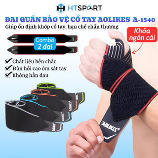 Đai Quấn Bảo Vệ Cổ Tay AOLIKES A-1540, Băng Quấn Thể Thao Nam Nữ, Hỗ Trợ Cố Định Cổ Tay Khi Tập Tạ, Tập Gym, Boxing
