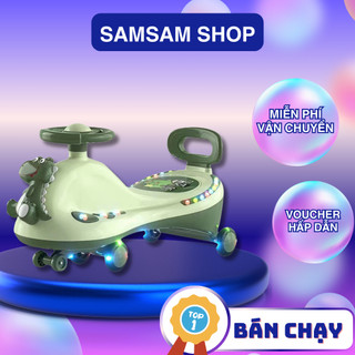  Xe Lắc Xe Chòi Chân Khủng Long Có Nhạc Đèn LED và Tựa Lưng Chống Lật An Toàn Cho Bé Từ 1-7 Tuổi 