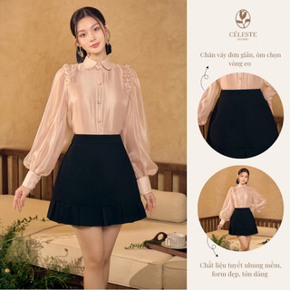 CÉLESTE - Chân Váy Dáng Ngắn Chữ A  Selene Skirt Chất Tuyết Nhung Mềm Thoáng Mát