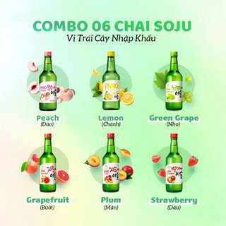 [CHÍNH HÃNG] Combo 06 Chai Rượu Soju Jinro Hàn Quốc Vị Trái Cây 13% - Tuỳ Chọn vị