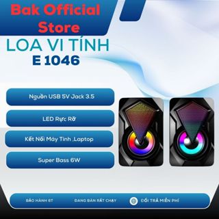 Loa vi tính máy tính mini laptop LED 7 màu E-1046/ E-1053 để bàn bass giá rẻ BAK S24