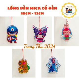  Combo 5 -  CÓ ĐÈN  Lồng Đèn Trung Thu MiCa size 10 - 12cm dùng để trang trí DIY 