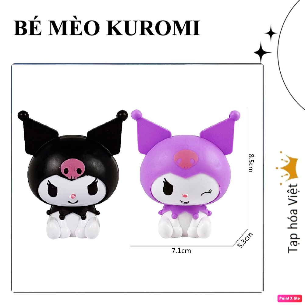 BÉ KUROMI trang trí bánh sinh nhật, bé Kuromi cute, mèo Kuromi