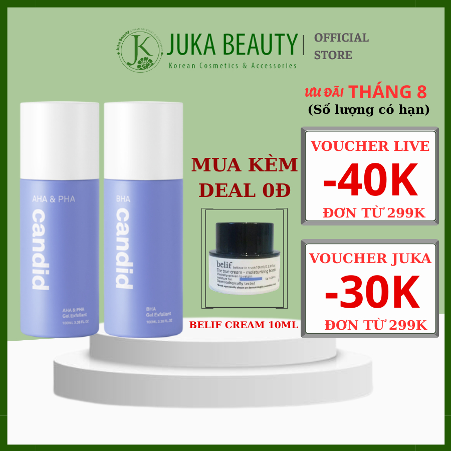 Gel tẩy tế bào chết Candid BHA/ AHA & PHA Gel Exfoliant 100ml