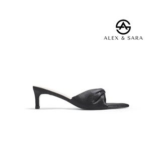  LT118 - Guốc cao gót satin nữ Alex & Sara mũi nhọn 3 màu kiểu dáng hàn quốc 