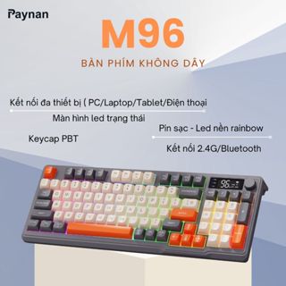 Bàn Phím Không Dây M96 Bluetooth Không Ồn 2 Mode Kết Nối  Màn Hình Hiển Thị Phím PBT Tương Thích Nhiều Thiết Bị