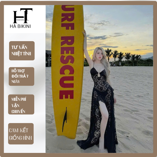 [ BKN 079 ] Ren Đi Biển Hai Dây Xuyên Thấu Dáng Dài,Váy Maxi Xẻ Đùi kèm quần trong  sang chảnh ( sẵn mút)Nữ Women