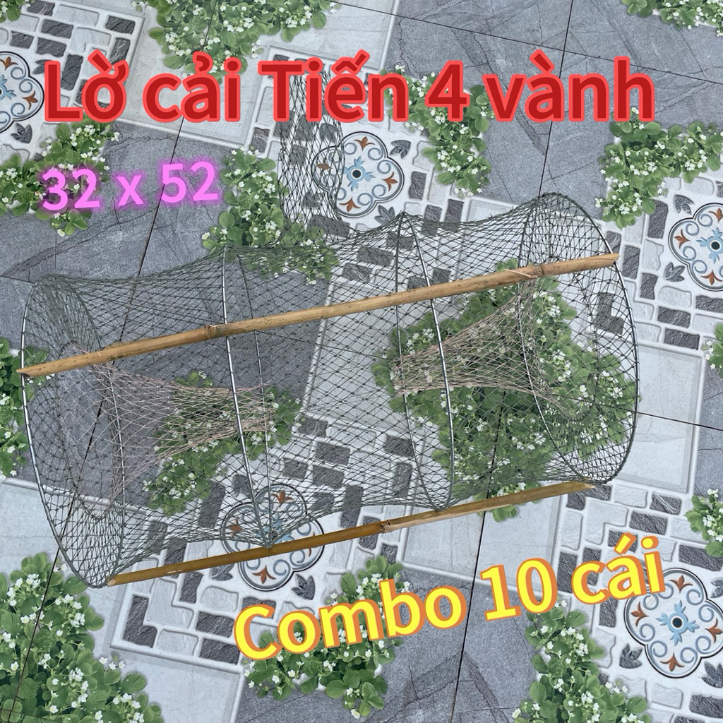10 chiết lờ vành kẻm bắt cá, lờ cải tiến kèm 30 thanh chống